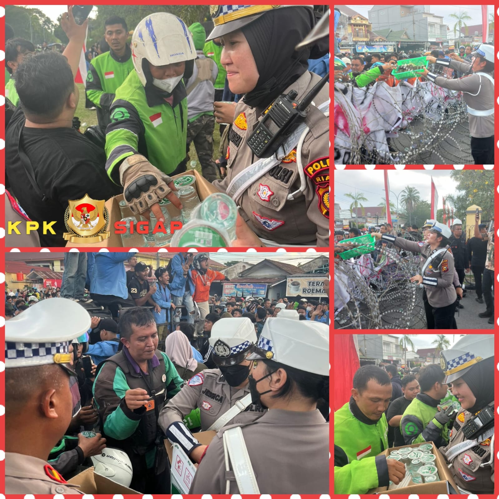 Di Riau, Polwan Menjadi Garda Terdepan Menghadapi Pendemo